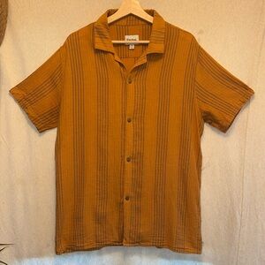 RHYTHM stripes camp shirt short sleeve size LARGE